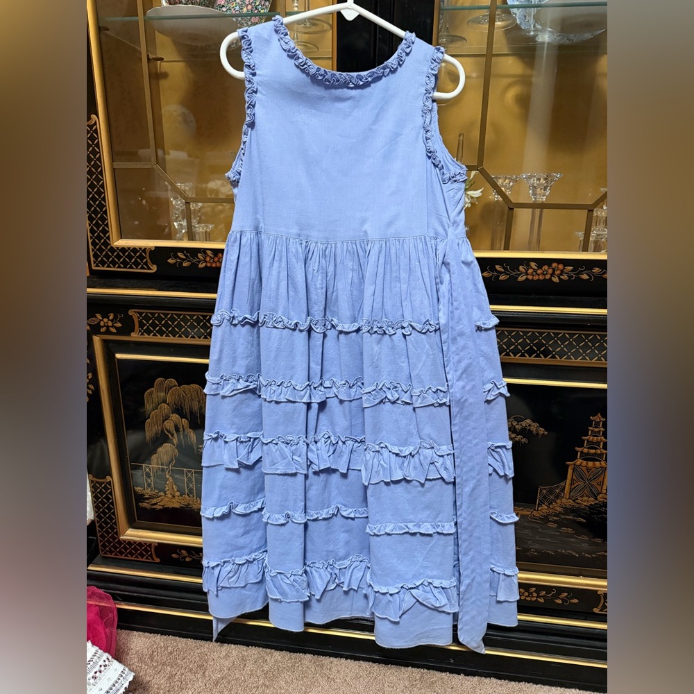 Talbots Light Blue Ruffle Tiered Dress for Girls